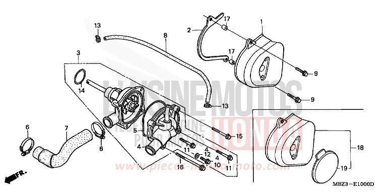 POMPE A EAU de Hornet S FORCE SILVER METALLIC (NH411) de 2001